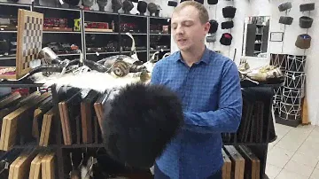 Кавказская папаха из козьей шкуры (цвет черный) арт.2138 в магазине КавказСувенир.ру
