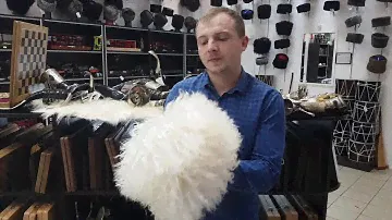Кавказская папаха из козьей шкуры (цвет белый) арт.726 в магазине КавказСувенир.ру
