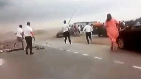 Очень страшная авария на чеченском свадьбе! Будьте осторожны!!!